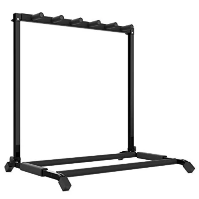 Immagine di Audibax Multi Stand 5 Supporto da Pavimento per Chitarre o Bassi Compatibile con Elettriche e Elettrici Riempita di Schiuma Resistente ai Graffi