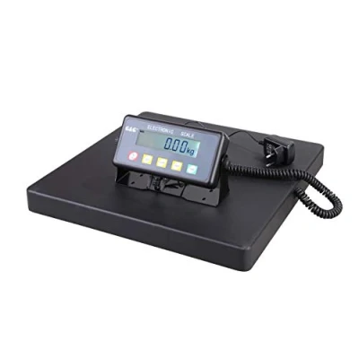 Immagine di GundG PSB 300B Bilancia a piattaforma, per pacchi, superficie di carico resistente in alluminio ghisa 40 x cm; utilizzabile batteria 300 kg 100 g/150 50 g/75 20 g