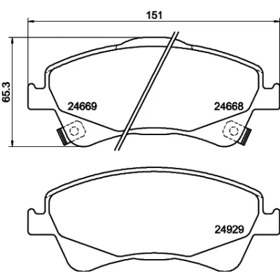 Immagine di HELLA 8DB 355 014 881 Kit pastiglie freno con segnalatore acustico usura accessori TOYOTA: Auris Station Wagon, Hatchback, Verso