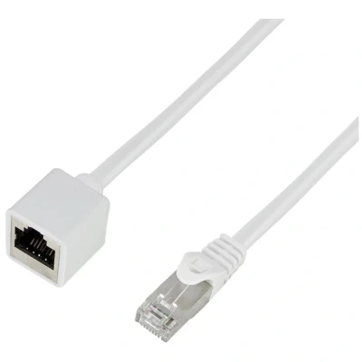 Immagine di LogiLink CQX071S RJ45 cavo di rete, patch CAT 6A S/FTP 5.00 m Bianco Ritardante fiamma, Privo alogeni, Schermatura intrecciata 1 pz.