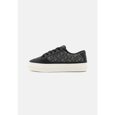 Immagine di Tommy Hilfiger Vulc Leather Sneaker Monogram FW0FW08331, Sneakers Donna, Black, 39 EU