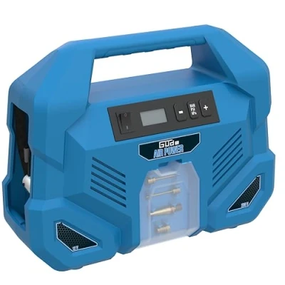 Immagine di Güde Compressore Airpower Dual Drive 12/230 V/5 pezzi (150 W, max. 8 bar, 20 l/min eff. Contenuto della confezione: senza olio e manutenzione, connettore da 12 Volt 230 Volt, display LCD, tubo