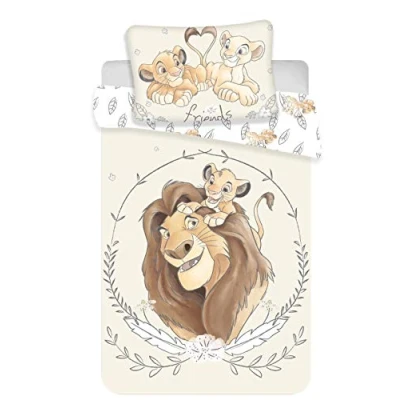 Immagine di Disney, Il Re Leone, Simba e Mufasa, set di biancheria per lettino, copripiumino federa, 100% cotone, 2 pezzi, 100 x 135 cm
