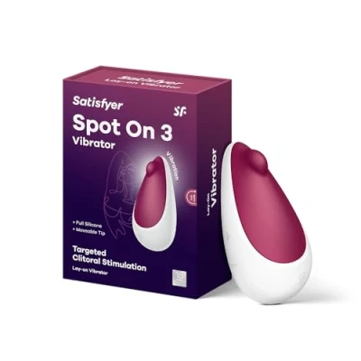 Immagine di Satisfyer Spot on 3 9 cm Vibratore da appoggio stimolazione clitoridea Punta sferica per una mirata Ricaricabile Impermeabile (IPX7), colore:bacca