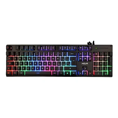 Immagine di Noua Shield Tastiera Gaming a Membrana Cablata USB, 105 Tasti, Retroilluminazione Arcobaleno, 19 Tasti Anti Ghosting, Layout Italia, PC/Computer