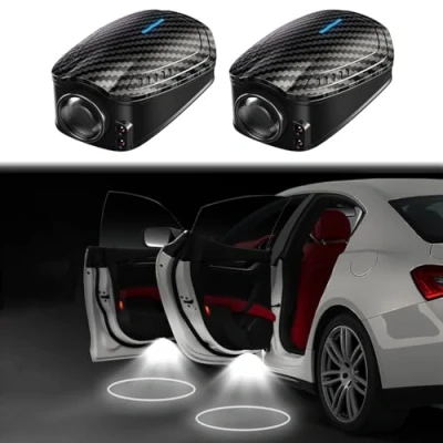 Immagine di SJHAZSL 2 Pezzi Auto Logo Luci proiettore, LED Benvenute Cortesia, Portello di Automobile Benvenuto proiettore Luce, proiezione con o Testo universali