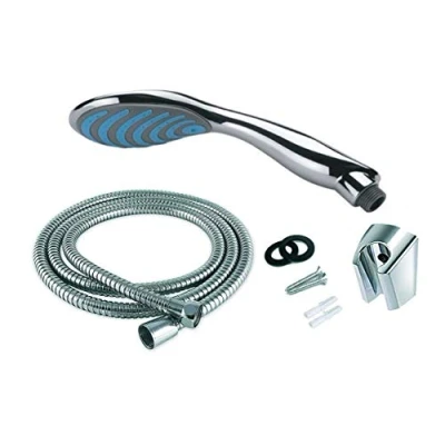 Immagine di KIPPEN 5037A Kit Summer con Soffione Anticalcare, Flessibile Doccia e Supporto per Attacco a Parete, Cromato, 22 cm