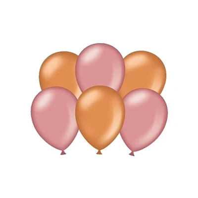 Immagine di PD Party 7036586 Festa Palloncini Naturale Gomma (Latex) Compleanno Decorazione, Pacchetto di 6, Rame Cromato/Oro Rosa Metallizzato, 30cm Lunghezza x Larghezza Altezza