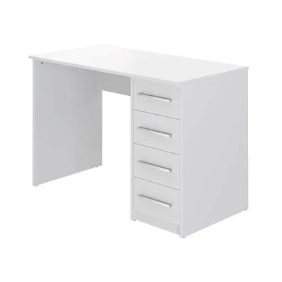 Immagine di Amazon Basics Rettangolare scrivania per computer con 4 cassetti in stile moderno, modello Idro, 56 x 74 110 cm, colore bianco (In precedenza marchio Movian)