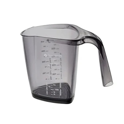 Immagine di Dr. Oetker Cups And Bowls Dr.Oetker Misurino da 500 ml, in Robusta plastica, Triangolare con Varie Scale, Anche di Dimensioni internazionali, (Colore: Trasparente/Blu), quantità: 1 Pezzo, 500ml