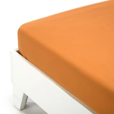 Immagine di Caleffi Lenzuolo sotto con Angoli Cotone Tinta Unita Matrimoniale Arancio in 51265
