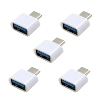 Immagine di CY Adattatore OTG da 5 Type USB C a 2.0 bianco per tablet e cavo USB, disco flash, mouse laptop