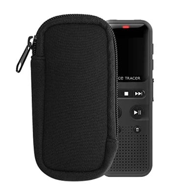 Immagine di kwmobile Custodia Neoprene Registratore Vocale Compatibile con Universal Voice Recorder Case 11,5 x 4,5 cm Astuccio nero