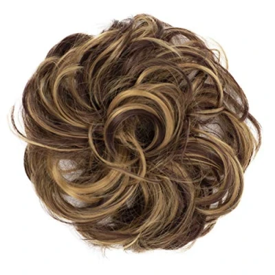 Immagine di CAISHA Parrucchino Updo Elastico Per Capelli Voluminoso Mosso Marrone Castano Biondo Scuro Mix G40A