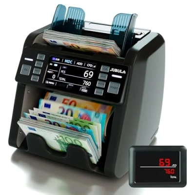 Immagine di Jubula MV 550 Contatore moneta per banconote miste e rilevatore di contraffatte UV/MG/IR/DD / 2CIS ecc. Esatto EUR USD GBP SEK CHF denaro