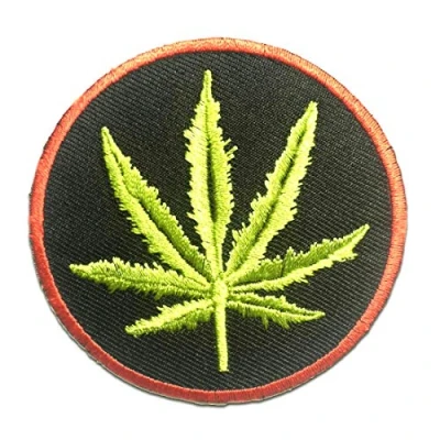 Immagine di Weed Marijuana Cannabis Toppe termoadesive Patch Toppa ricamate, misura: 8 x cm