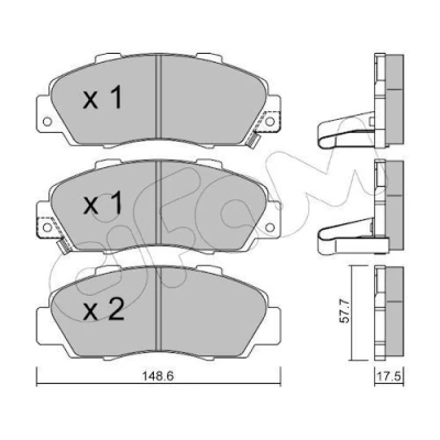 Immagine di CIFAM 822 298 0 Kit pastiglie freno con segnalatore acustico usura HONDA: CR V 1, Integra II Coupe, HR I