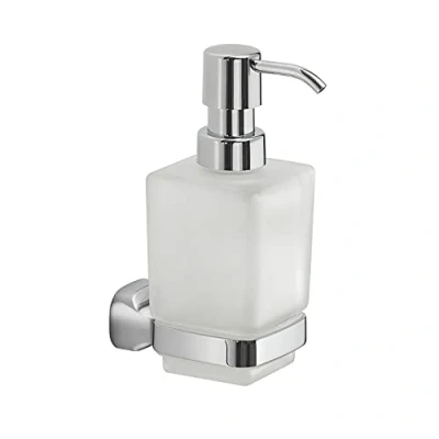 Immagine di Gedy Krabi, Dispenser, Colore Cromo, Dosatore Sapone Bagno Realizzato in Acciaio Inox e Cromall, Garanzia 2 Anni, Misure 16 x 6,4 10,6 CM Peso 0,37 kg, Design R&amp;S, Cromato, Unica