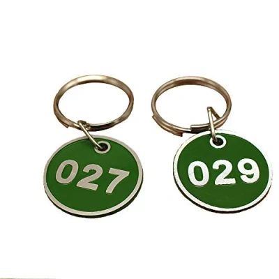 Immagine di Sourcemall Portachiavi con targhette numerate in alluminio e plastica, 30 mm 1 100 Verde
