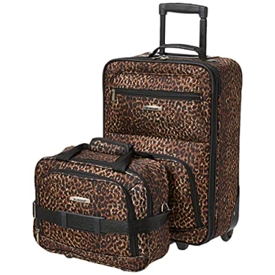 Immagine di Rockland Set di valigie verticali Softside moda, Leopard, Taglia unica, moda