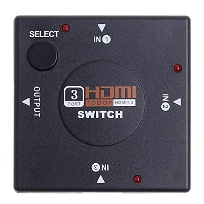 Immagine di Mini Digital 3 Port Hub HDMI full hd 1080p v1.4 Auto Switch Switcher Splitter Box