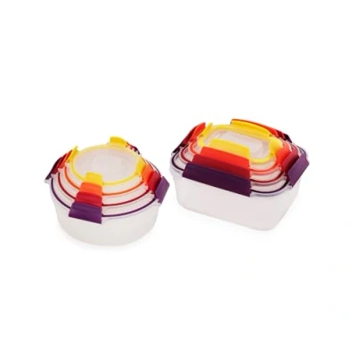 Immagine di Joseph Nest Lock Set Contenitori per Alimenti 8 Pezzi, Varie Taglie, Salvaspazio, Coperchi Ermetici, Senza BPA
