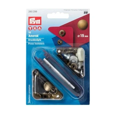 Immagine di Prym Bottoni A Pressione, Metallo, Gold, 15 mm, altmessing, 10 Stück, unità
