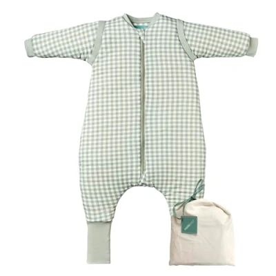 Immagine di molis&amp;co Sacco Nanna con piedini, maniche staccabili e calzini invernale per Bambini Sacchi 2.5 tog piedini 100% Cotone (Oeko TEX 100) Mint Tea (1 anni)