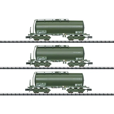 Immagine di Kit da 3 pz., vagoni cisterna USTC della DB MiniTrix 18212