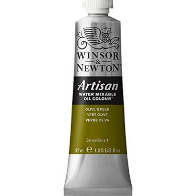 Immagine di Winsor &amp; Newton Olio Idrosolubile Artisan, Colori a Olio, Senza Solventi, Miscibile con L&#039;acqua, Tubo di 37 ML, Colore Verde Oliva