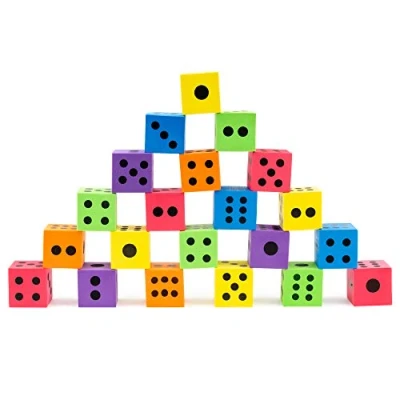 Immagine di THE TWIDDLERS 24 Dadi in Gommapiuma, 4cm Morbido, Resistente e Non Tossico Divertimento Educativo Gioco Istruttivo Bambini, per Scuola