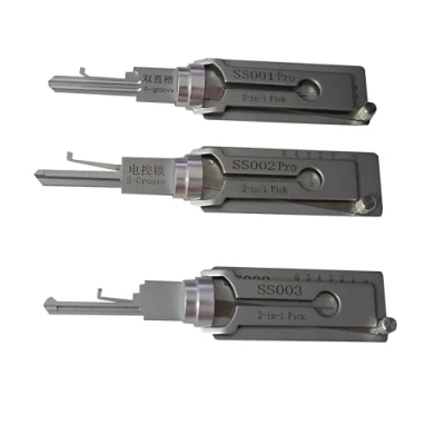 Immagine di 3 pezzi SS001 SS002 SS003 grimaldello e decodificatore per serratura civile, strumenti professionali fabbri, apertura rapida