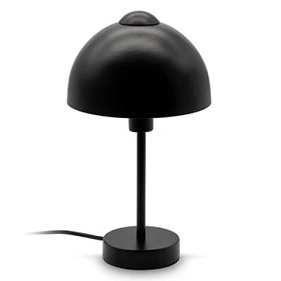 Immagine di B.K.Licht lampada comodino, attacco per lampadina E14 max. 25 W non inclusa, altezza 32cm, da tavolo con interruttore sul cavo, nero opaco