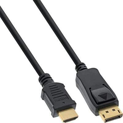 Immagine di InLine 24538 Cavo DisplayPort Maschio a HDMI Maschio, 1.5 m, Audio, HDTV, FullHD, Dp1.1, Dorato, Nero