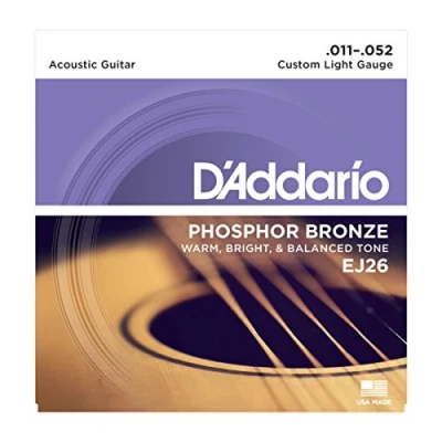 Immagine di D&#039;Addario Corde per Chitarra Acustica EJ26 Set EJ Phosphor BRZ RND WND, 11 52