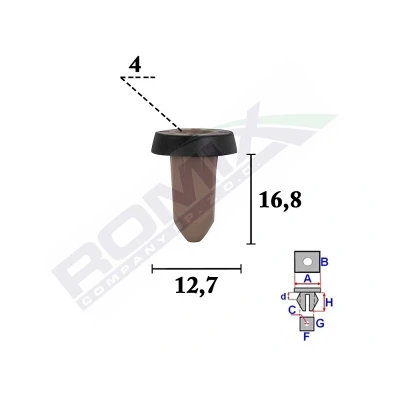 Immagine di ROMIX C70601 Clip, Fregio/Modanatura protettiva AUDI: A4 B6 Avant, B7 B8 VOLKSWAGEN: Fox Hatchback, up! Hatchback