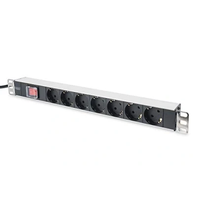 Immagine di DIGITUS Ciabatta elettrica 19&quot; 7 prese 1U 250VAC 50/60Hz 16A 4000W Con interruttore
