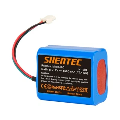 Immagine di Shentec 7.2V 3500mAh Ni MH di ricambio per Batteria iRobot Mint 5200 Braava 380 380T 390 390T 5200B 5200C Robot lavasciuga pavimenti
