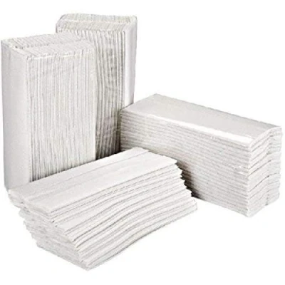 Immagine di ESSENTIALS Asciugamani ripiegati a C o V 2 veli bianco 12 cf da 250 pz Totale 3000 ecolabel