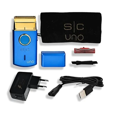 Immagine di Rasoio Elettrico Barba e Capelli Stylecraft Uno by Gamma Più, Uomo Senza Fili, Autonomia 2 Ore, da Viaggio Compatto Portatile, Ergonomico, 9.000 RPM (Blu)
