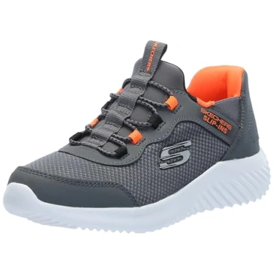 Immagine di Skechers Bounder Brisk Burst, Scarpe da Ginnastica, Charcoal/Orange, 21 EU