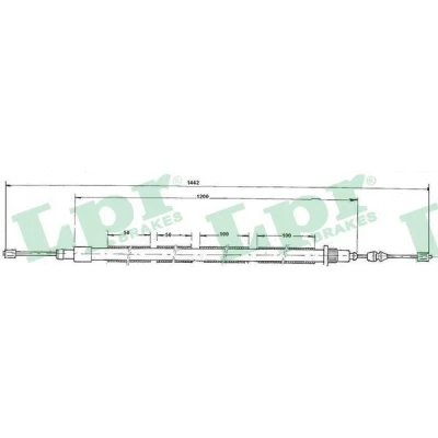 Immagine di LPR C0607B Cavo Freno 1425/1180 a disco PEUGEOT: 205 II Hatchback, I Hatchback