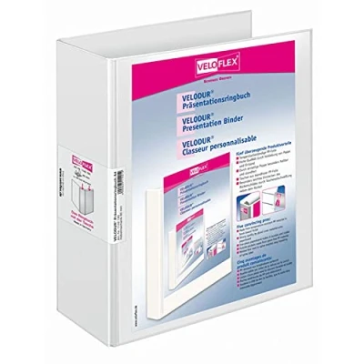 Immagine di Veloflex Raccoglitore a 4 anelli con leva Velodur, formato A4, 60 mm, bianco