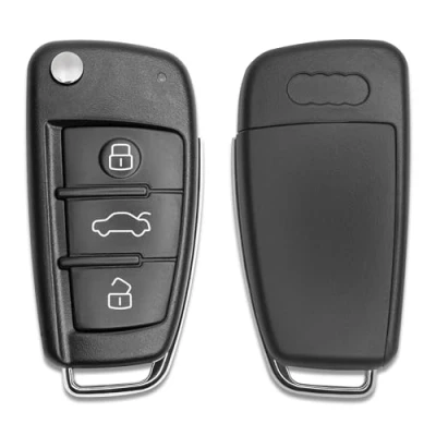 Immagine di Lage Guscio di Ricambio per Chiave compatibile con Audi A1, A3, A4, A6, A8, TT, Q5, Q7, R8, S3, S4, S6, RS4, RS6 Cover Scocca Telecomando Chiavi a 3 Pulsanti in Plastica