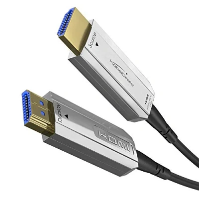 Immagine di KabelDirekt 100m Cavo HDMI Ottico, Compatibile con (HDMI 2.0a/b, 2.0, 1.4a, 4K Ultra HD, 3D, Full HD 1080p, HDR, Arc, High Speed Ethernet, PS4, Xbox, HDTV), PRO Series