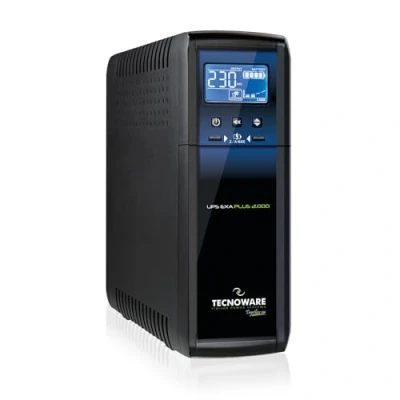 Immagine di Tecnoware Power Systems UPS EXA PLUS 2000, Protezione Blackout per PC e Console Gaming, Silenzioso, AVR, USB, Autonomia 20min Gaming 50min Single, 2000VA, Pronto all&#039;uso