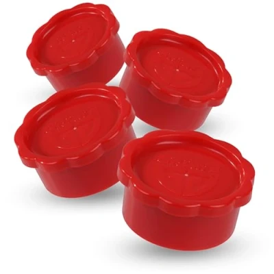 Immagine di GRÄWE coperchio per bottiglie di vetro Sodastream Penguin e Crystal, set 4 coperchi bottiglie, ermetico, colore rosso