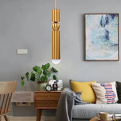 Immagine di Hobaca E27 LED Oro moderno Nordic Acrilico Lampada a sospensione Sala da pranzo Lampade Supporto soffitto orientabile Faretto per illuminazione dell&#039;isola della cucina