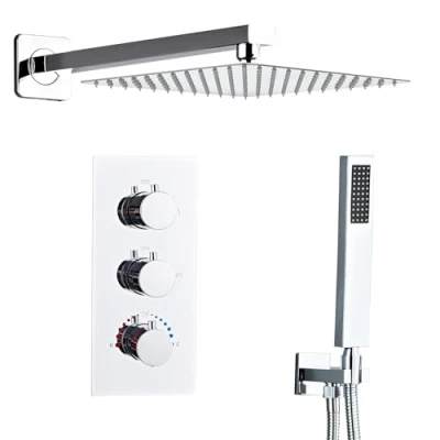 Immagine di Sanitemodar Set Doccia Incasso Termostatico Cromo, Miscelatore con 25x25cm Soffione, kit Doccetta
