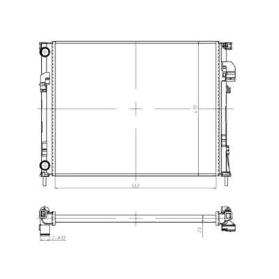 Immagine di NRF 58332A Radiatore motore Alluminio 562 470 23 Alette di raffreddamento montate meccanicamente RENAULT: TRAFIC 2 Kasten, Bus